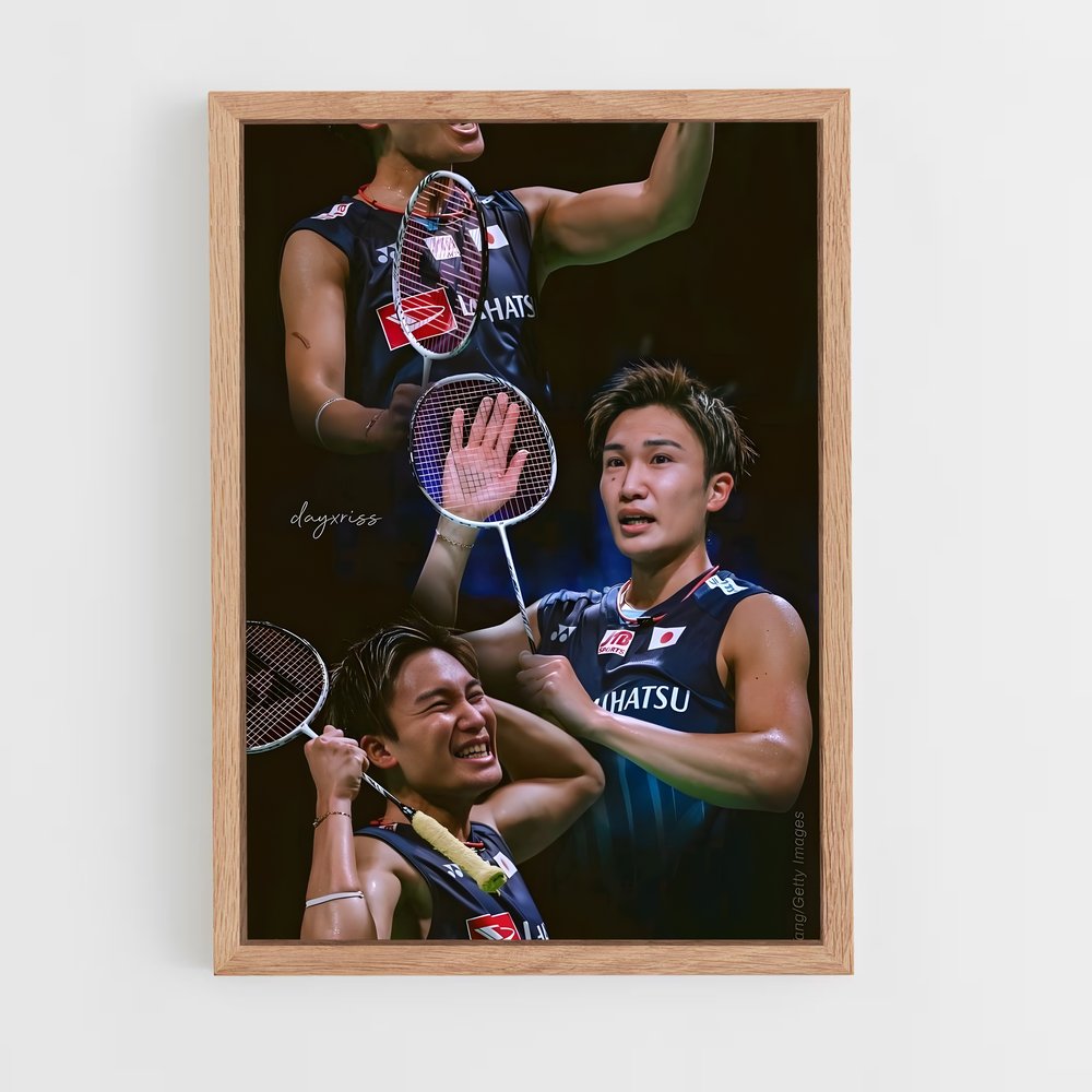 Poster Kento momota raquettes – affiche Badminton (vue 4)